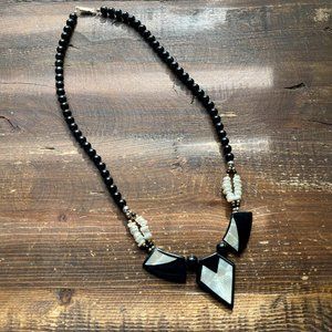 Vintage lucite and beaded statement necklace